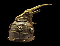 The original Skanderbeg's helmet at the Art Museum of Vienna.