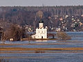 View of the church in 2005, during a flood