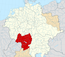 The Duchy of Swabia within the German Kingdom around the start of the 11th century