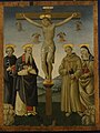Crucifixion with Saints Leonard, Anthony, Francis and Clare, Tiberio di Assisi (1506)