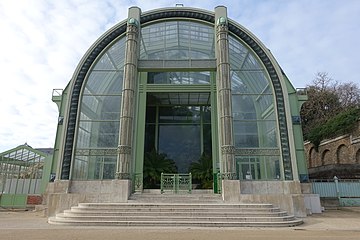 Art Deco entrance of the "Jardin d'hiver" greenhouse (1937)