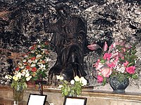 A statue of Elijah in the Cave of Elijah, Mount Carmel, Israel