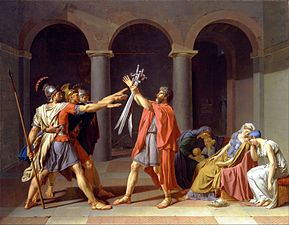 Copy of Jacques-Louis David's Oath of the Horatii by his pupil Anne-Louis Girodet de Roussy-Trioson, 1786