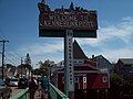 Kennebunkport welcome sign and town line, in 2008