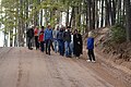 "Mother of the Superfund" Lois Gibbs leads sulfide mining opponents on a march to the entrance of the Kennecott Eagle Minerals mine near Lake Superior and Big Bay, MI
