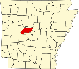 Map of Arkansas highlighting Perry County