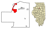 Location of Hennepin in Putnam County, Illinois.