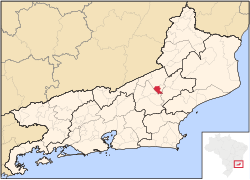 Location of Cordeiro in the state of Rio de Janeiro