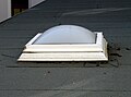 Fixed unit skylight, roof view