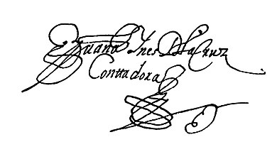 Sor Juana's signature in a clearer sight.