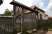 A typical Székely gate in Remetea/Gyergyóremete