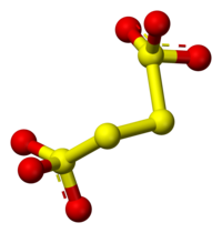 Ball-and-stick model of the tetrathionate ion