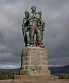 Stone statue of three Second World War Commandos in the Scottish Highlands