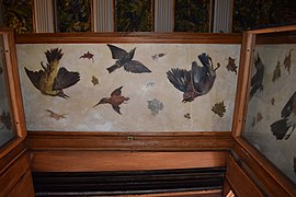 Bird paintings on the dining room jambs