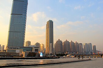 Grand Hyatt Dalian (left) and apartments at Xinghai Square