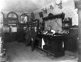 Interior of the Toll Gate Saloon in 1897 Black Hawk, Colorado