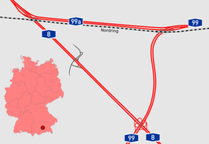 Übersichtskarte Autobahndreieck München-Eschenried