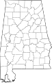 SVG map of Alabama, which could be used in the creation of the flag in this request.
