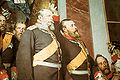 Detail, Großherzog Friedrich I. von Baden (rechts) bringt das Hoch auf Kaiser Wilhelm aus; Wilhelm trägt das Eichenlaub zum Pour le Mérite