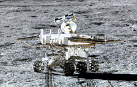 Yutu-2, the first rover deployed on the far side of the Moon, working during Chang'e 4 mission