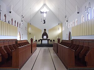 Chancel and altar inside the church.