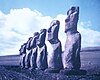 Closer view of Ahu Akivi moai statues