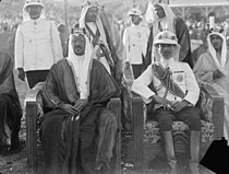 King Talal (right) and King Saud (left). Both would be later forcibly abdicated.