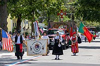 The Portuguese Social Club of Pawtucket marches in the 2021 Bristol Fourth of July Parade