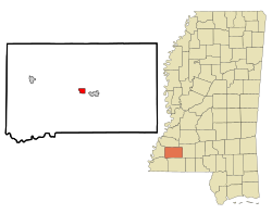 Location of Meadville, Mississippi