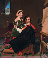 Ingres, Raphael and "La Fornarina" his mistress, 1814