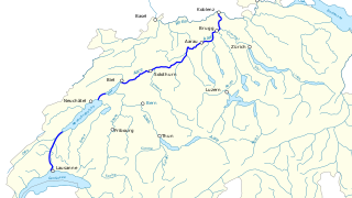 geplanter Verlauf des Transhelvetischen Kanals