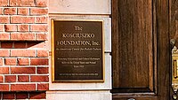 Kościuszko Foundation wall plaque in NYC.