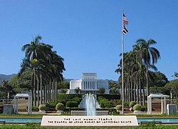 The Laie Hawaii Temple, the fifth oldest LDS Church temple worldwide