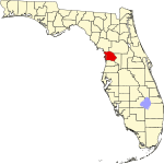 A state map highlighting Citrus County in the middle part of the state. It is medium in size.
