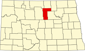 Map of North Dakota highlighting Pierce County