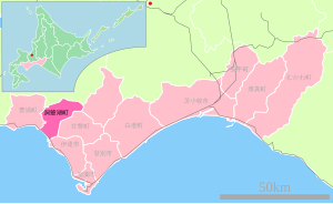 Lage Tōyakos in der Präfektur
