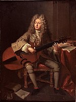 Portrait of French composer and viola da gamba master Marin Marais, by André Bouys, 1704.