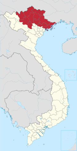Location of the Đông Bắc (Northeast) region in Vietnam