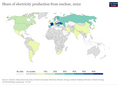 Image 64Share of electricity production from nuclear, 2022 (from Nuclear power)