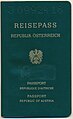 "Green cover" Austrian passport, issued in 1980