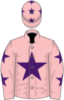 Pink, purple star, stars on sleeves and cap
