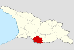 Map highlighting the historical region of Javakheti in Georgia