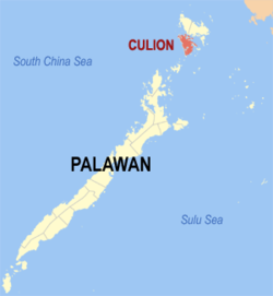 Map of Palawan with Culion highlighted