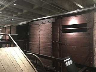 (Exterior) A2 railcar owned by Deutsche Reichsbahn and donated by the Chief Commission for the Prosecution of Crimes against the Polish Nation in 1991.[23][24]