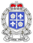 The emblem of the Royal Saint Lucia Police Force featuring the Crown
