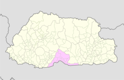 Map of Sarpang District in Bhutan
