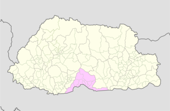 Location of Tareythang Gewog