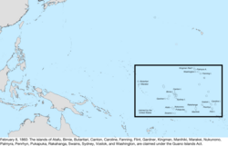 Map of the change to the United States in the Pacific Ocean on February 8, 1860