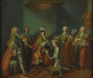 Louis XV Conferring the Order of the Holy Spirit on the Count de Clermont, 1730 (Palace of Versailles).