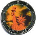 Image 29Holographic coin from Liberia features the Statue of Liberty (Liberty Enlightening the World) (from Coin)